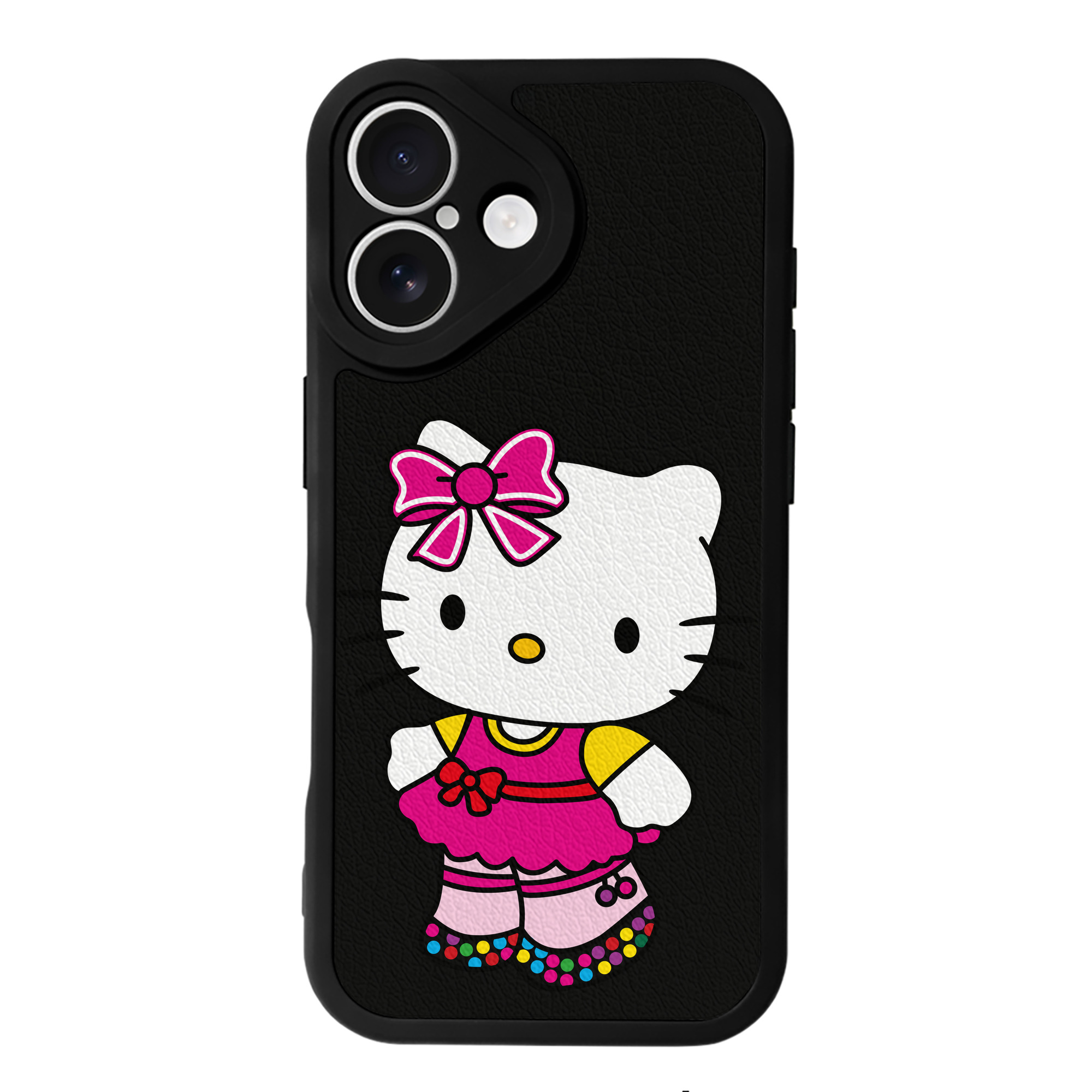 （画像用） Hello Kitty ハローキティ 【iPhone 16シリーズ対応】シリコンスマホケース（レザー調） 材質：シリコン
